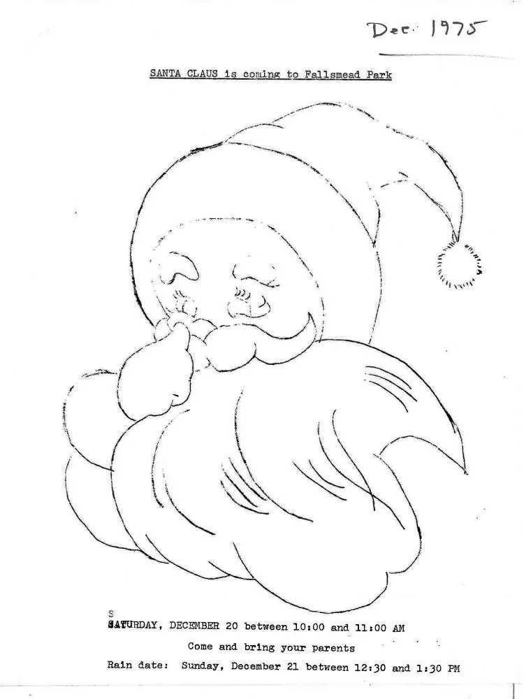 The 1975 Santa in the Park flyer